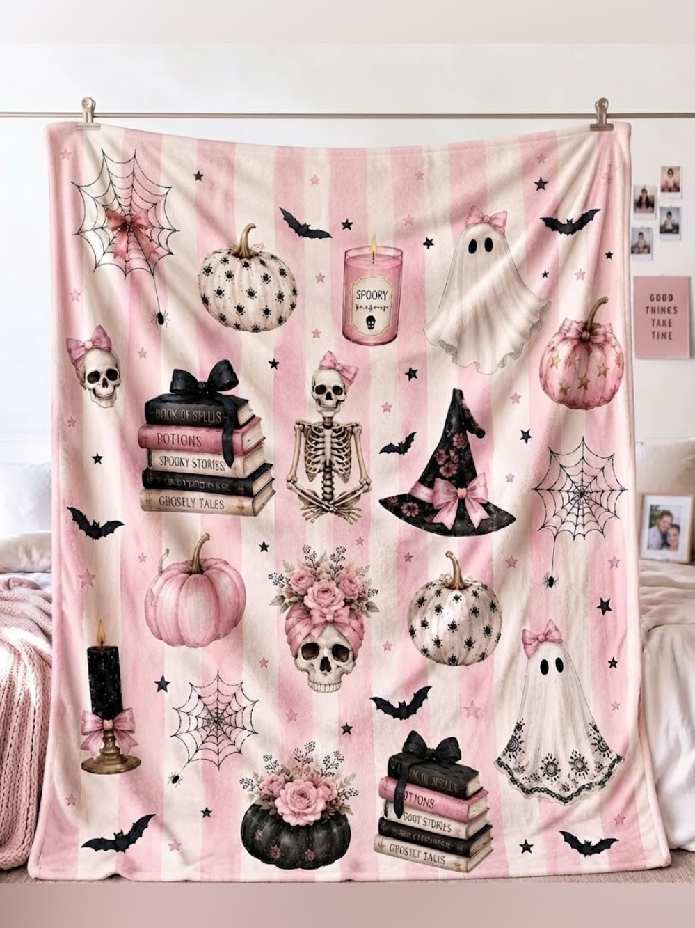 Pink Halloween Halloween-Flannel Blanket 300g